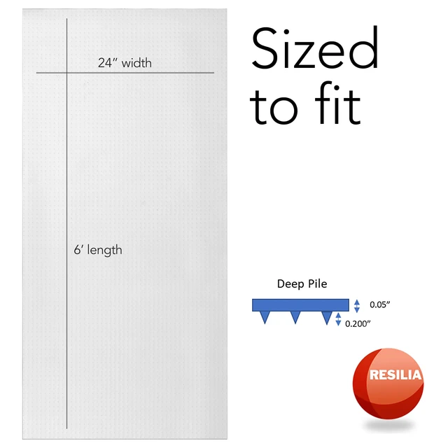 Alt view image 3 of 7 - Industrial Deep Pile Carpet Runner - Crosshatch Pattern Non Slip Carpet & Rug Protector Mat, Waterproof Clear Plastic Vinyl Floor Covering, 24 Inches Wide x 6 Feet Long, Made in The USA