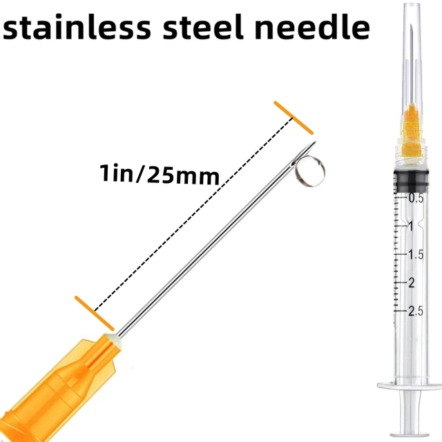 Alt view image 2 of 7 - 100 Pack 2.5ml 25Ga Plastic Syringe with Measurement for Scientific Labs and Industrial Dispensing, Disposable Individually Wrapped (100, 2.5ml-25Ga)