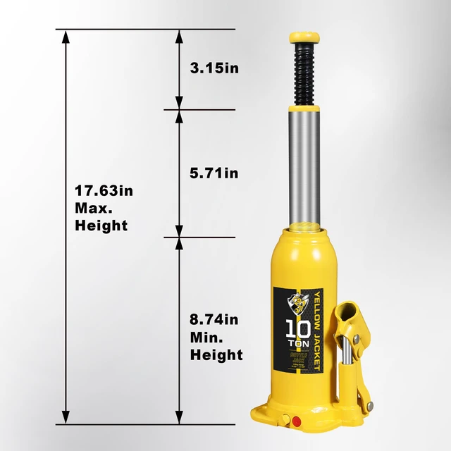 Alt view image 2 of 7 - 10 Ton Muti-Directional Welded Bottle Jack (20,000lb), Horizontal Bottle Jacks Use for Car, Pickup, Truck, RV, Auto Repair, Hydraulic Bottle Jack
