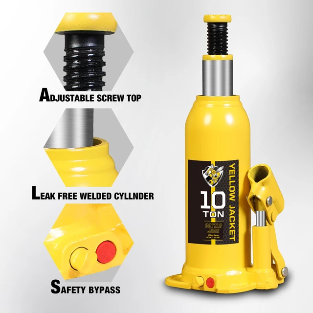 Alt view image 4 of 7 - 10 Ton Muti-Directional Welded Bottle Jack (20,000lb), Horizontal Bottle Jacks Use for Car, Pickup, Truck, RV, Auto Repair, Hydraulic Bottle Jack