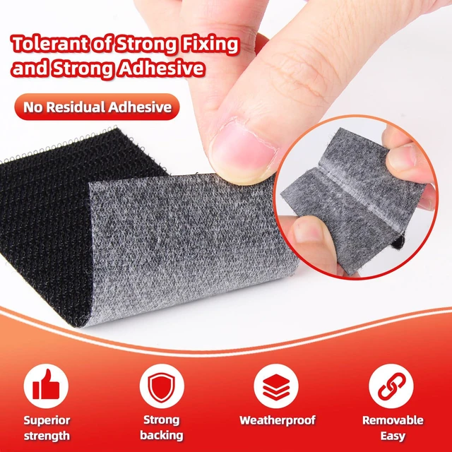 Alt view image 4 of 7 - Hook and Loop Tape 2in x 8in, Heavy Duty Adhesion Strip Slef Adhesive Interlocking Tape, Adhesive Mounting Strips, Reclosable Sticky Back Interlocking Nylon Picture Hanging Strips