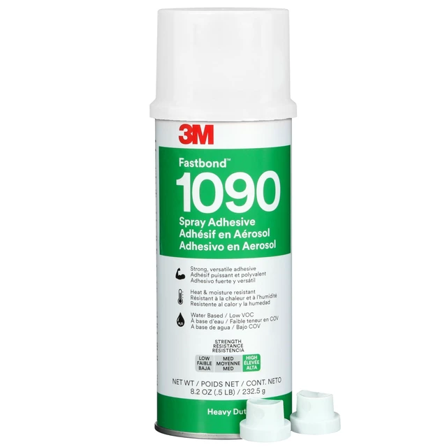 Main image of Fastbond Water-Based Contact Spray Adhesive 1090, Low VOC <5%, High-Strength, Bonds High-Pressure Laminates and Woods, Neutral, Net Wt 8.2 oz, 1 Can