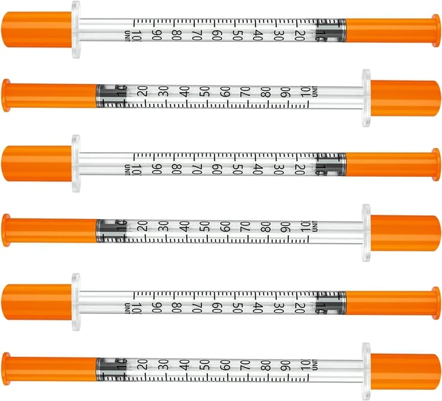 Main image of u-100 1cc 31 gauge 5/16 inch syringe, disposable syringes, 100 Pack Individually Packed, Bold Scale, Smooth Plunger Movement,Fine Tip