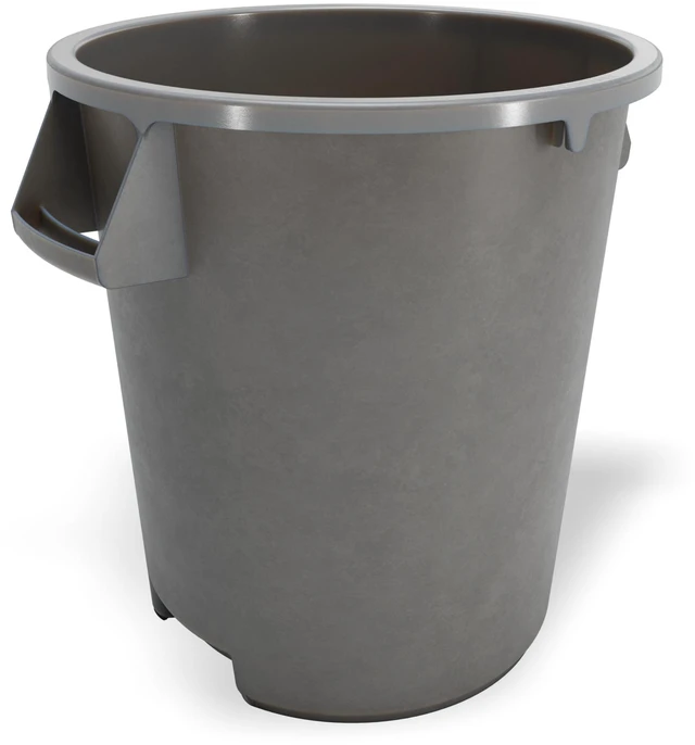 Main image of 20 Gallon Gray Heavy-Duty Round Plastic Trash Can Heavy-duty, Built-in bag cinches, Great for Kitchens, Dining Areas and Back-of-house Cleanup