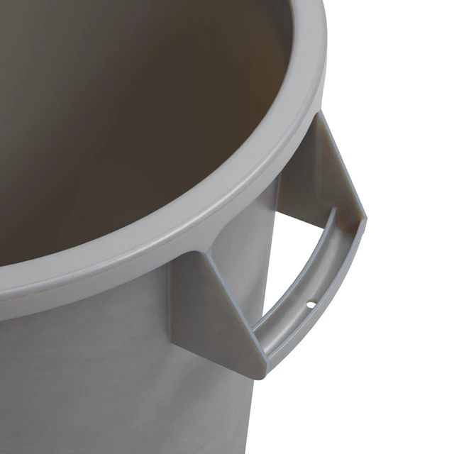 Alt view image 3 of 6 - 20 Gallon Gray Heavy-Duty Round Plastic Trash Can Heavy-duty, Built-in bag cinches, Great for Kitchens, Dining Areas and Back-of-house Cleanup