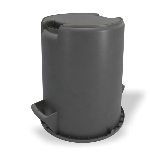 Alt view image 4 of 6 - 20 Gallon Gray Heavy-Duty Round Plastic Trash Can Heavy-duty, Built-in bag cinches, Great for Kitchens, Dining Areas and Back-of-house Cleanup