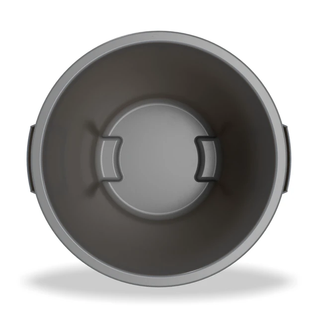 Alt view image 5 of 6 - 20 Gallon Gray Heavy-Duty Round Plastic Trash Can Heavy-duty, Built-in bag cinches, Great for Kitchens, Dining Areas and Back-of-house Cleanup