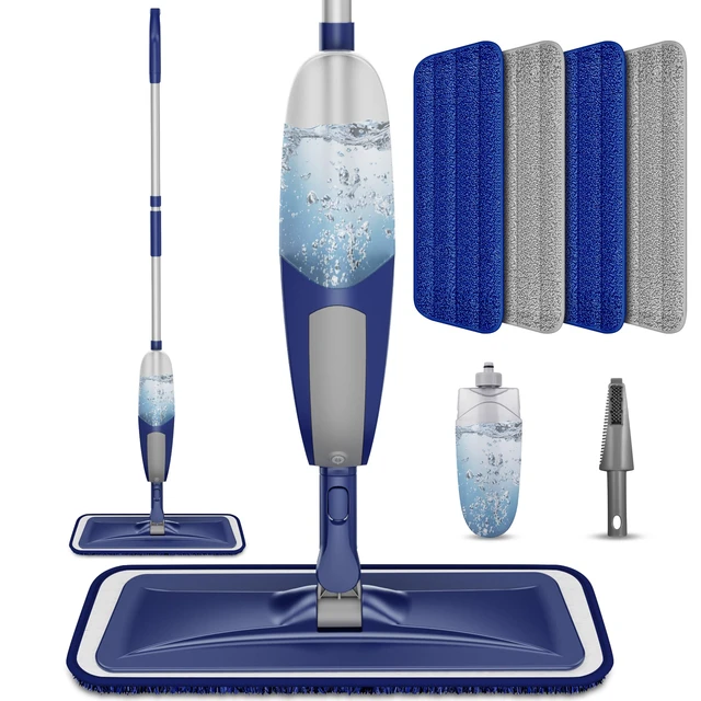 Main image of Spray Mops for Floor Cleaning: Wet Microfiber Mop for Hardwood Tile 4 Washable Pads fit for Swiffer PowerMop, Refillable Bottle, Wet Dry Use for Home Kitchen Wood Laminate Vinyl Marble Floors