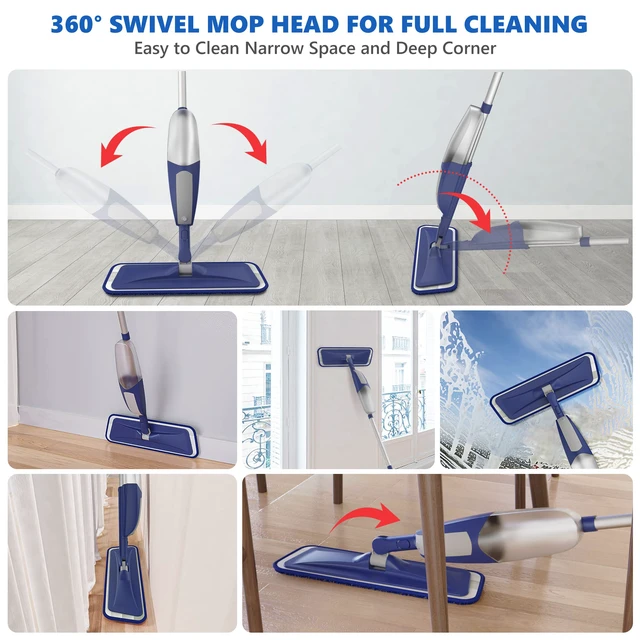 Alt view image 5 of 7 - Spray Mops for Floor Cleaning: Wet Microfiber Mop for Hardwood Tile 4 Washable Pads fit for Swiffer PowerMop, Refillable Bottle, Wet Dry Use for Home Kitchen Wood Laminate Vinyl Marble Floors