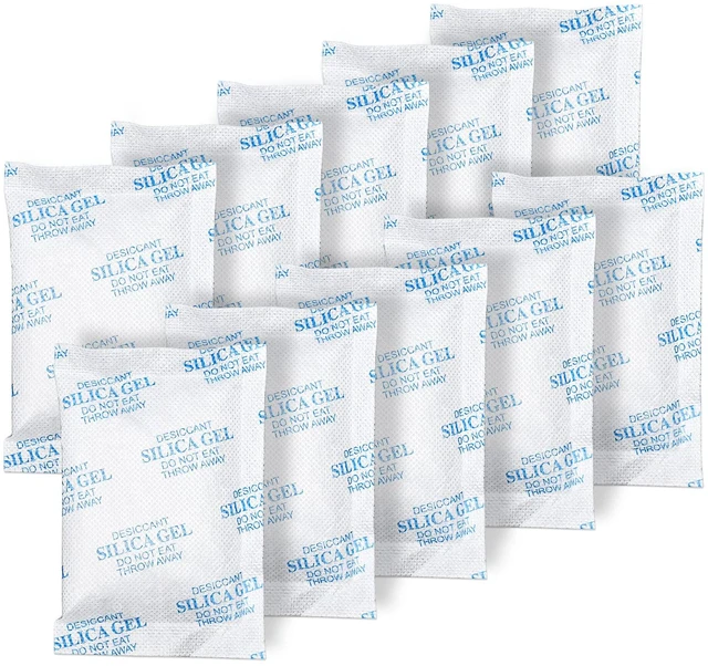Main image of Silica Gel Packets, 20 Gram 150 Packs Food Safe Moisture Absorbers, Desiccant Packs for Storage, Reusable Desiccant for Foods, Storage Bins, 3D Filaments, Electronics, Safes