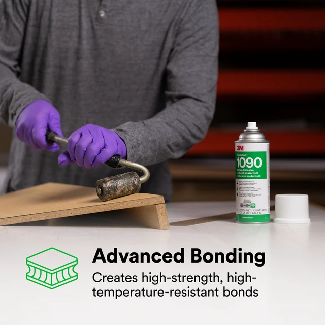 Alt view image 5 of 7 - Fastbond Water-Based Contact Spray Adhesive 1090, Low VOC <5%, High-Strength, Bonds High-Pressure Laminates and Woods, Neutral, Net Wt 8.2 oz, 1 Can
