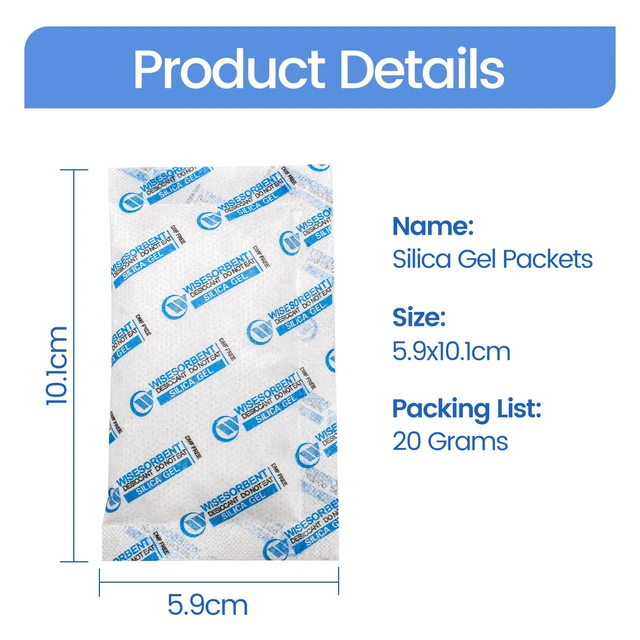 Alt view image 3 of 6 - 30p 20g Silica Gel Packets, Dessicant Packs, Moisture Absorber Bag