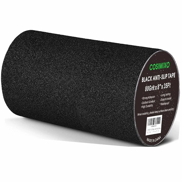 Alt view image 7 of 7 - 8" x 35Ft Heavy Duty Anti Slip Tape,Best 80grit Friction,Grip,Abrasive for Stairs Outdoor/Indoor,Skateboard Grip Tape Safety Non Skid Tread Staircases Anti-Slip Traction Tape Black
