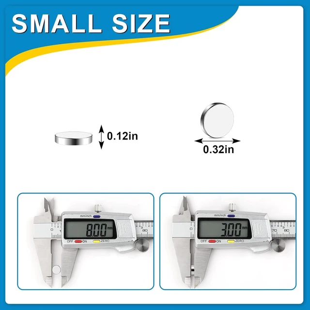 Alt view image 2 of 7 - Small Magnets, 200 Pack Refrigerator Magnet 8x3mm Rare Earth Magnet Neodymium Magnets for Crafts, Whiteboard, Kitchen Cabinet