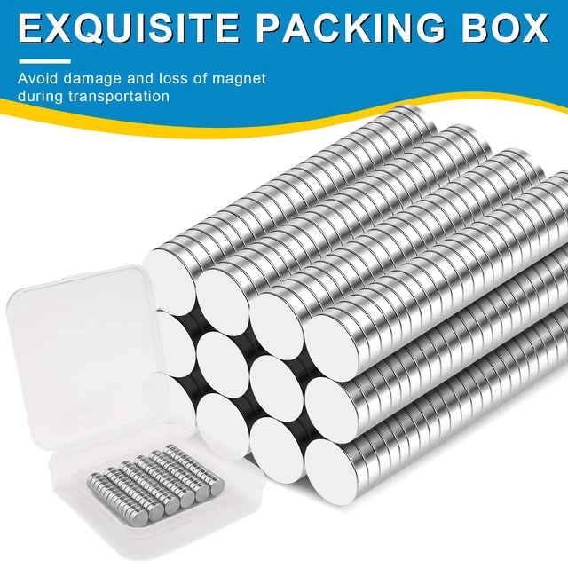 Alt view image 4 of 7 - Small Magnets, 200 Pack Refrigerator Magnet 8x3mm Rare Earth Magnet Neodymium Magnets for Crafts, Whiteboard, Kitchen Cabinet