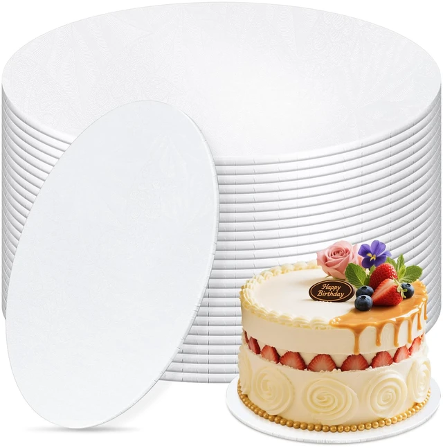 Main image of 12 PCS Cake Boards 14 Inch Round, 14 Inch Cake Drums, 1/4" Thick Cake Drum, Cake Board Food Grade Cake Base, White Cake Cardboard Circles Bases para Pasteles for Wedding & Party & Pizza Desserts
