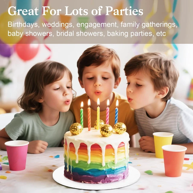 Alt view image 7 of 7 - 12 PCS Cake Boards 14 Inch Round, 14 Inch Cake Drums, 1/4" Thick Cake Drum, Cake Board Food Grade Cake Base, White Cake Cardboard Circles Bases para Pasteles for Wedding & Party & Pizza Desserts