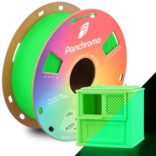 Main image of Panchroma Fluorescent PLA Filament 1.75mm for 3D Printing, Green Neatly Wound, Neon PLA 1kg, Easy Print & Smooth Feeding, Compatible with Bambu Lab & Most 3D Printers