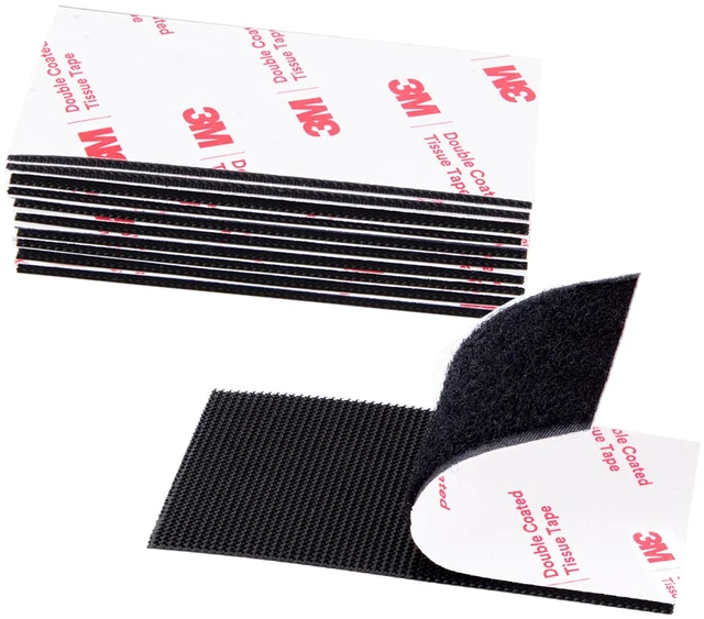 Main image of Hook and Loop Tape 2in x 4in x 10 Pairs, Heavy Duty Adhesion Strip Slef Adhesive Interlocking Tape, Adhesive Mounting Strips, Reclosable Sticky Back Interlocking Nylon Picture Hanging Strips