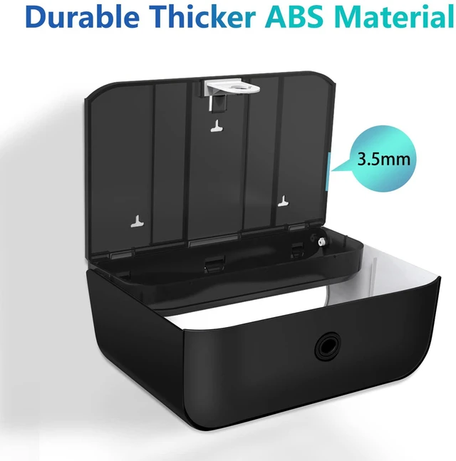 Alt view image 6 of 7 - , Multifold/Trifold/C Fold Papers Dispenser, Bathroom Hand Towels Wall Mounted Tissue Holder, No-Drill Adhesive Commercial or Home Black
