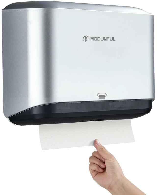 Main image of Trifold Hand Towel Dispenser for Bathroom - C Fold Paper Towel Dispenser Wall Mount with No-Hole Adhesive Installation, Compact 200 Sheets Large Capacity for Home, Apartment & RV