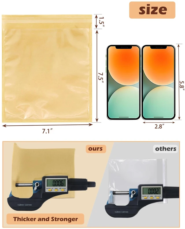 Alt view image 2 of 6 - 100 Self Sealing Sandwich Bags with Window, Paper Cookie Bags with Seal, Grease Resistant To Go Bakery Sleeves for Packaging Bagels, Donuts, Scone, Brownie, Small Pastries and other Treats