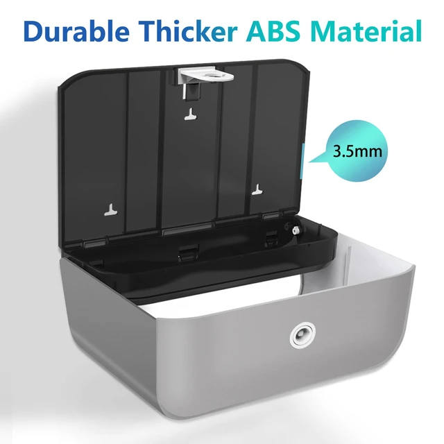 Alt view image 3 of 7 - Trifold Hand Towel Dispenser for Bathroom - C Fold Paper Towel Dispenser Wall Mount with No-Hole Adhesive Installation, Compact 200 Sheets Large Capacity for Home, Apartment & RV
