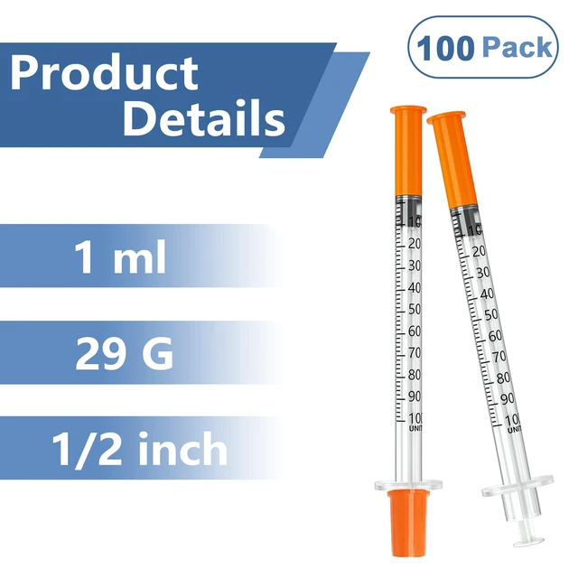 Alt view image 5 of 6 - jeringas 1ml 29G 1/2" (12.7mm), Individually Wrapped, Box of 100