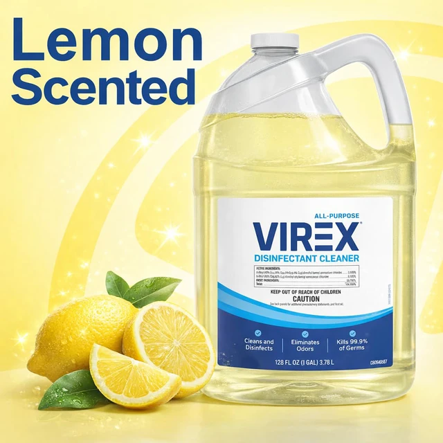 Alt view image 4 of 7 - Diversey All Purpose Disinfectant Cleaner, 1 Gallon, 2 Pack Multi Surface Use, Odor Control, Ready To Use, Lemon Scent, One Step Daily Cleaning