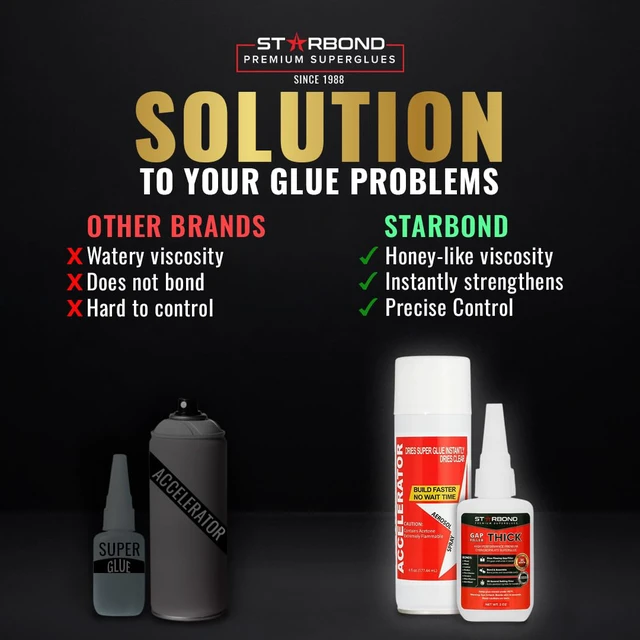 Alt view image 7 of 7 - 2 oz Thick CA Glue with 6 oz Aerosol Activator Bundle Premium Cyanoacrylate Super Glue for Mitre Joint Bonding, Woodworking, Carpentry, Archery Fletching