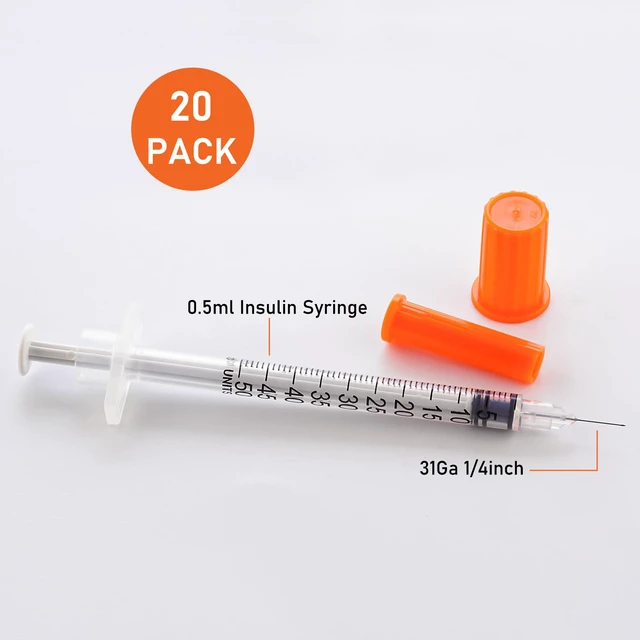 Alt view image 5 of 6 - 31G 0.5cc 1/4 Inch (6mm) Syringe with Needle, Individually Wrapped, Pack of 100