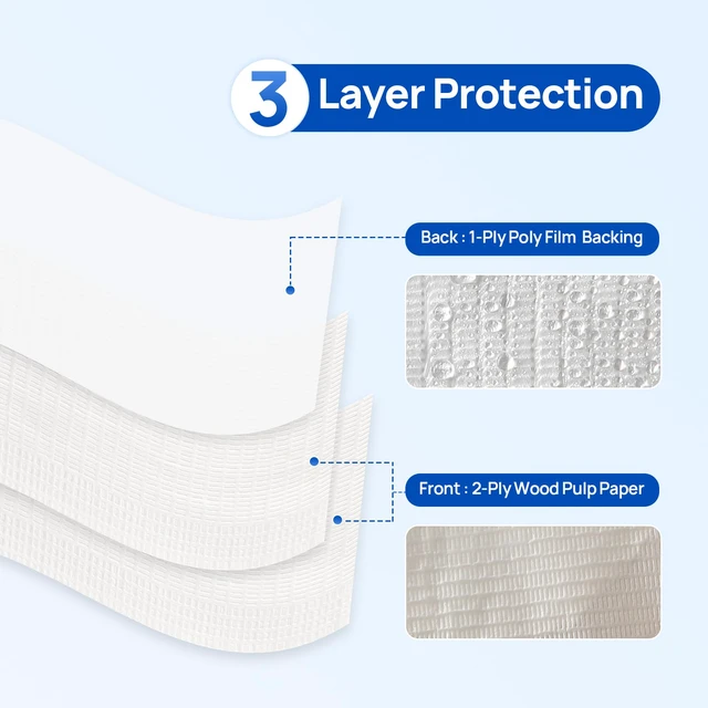 Alt view image 2 of 7 - 250 Pack Dental Bibs, White Dental Bibs Disposable 3 Ply Tattoo Bib Waterproof, 13" x 18" Table Covers, 2 Packs of 125