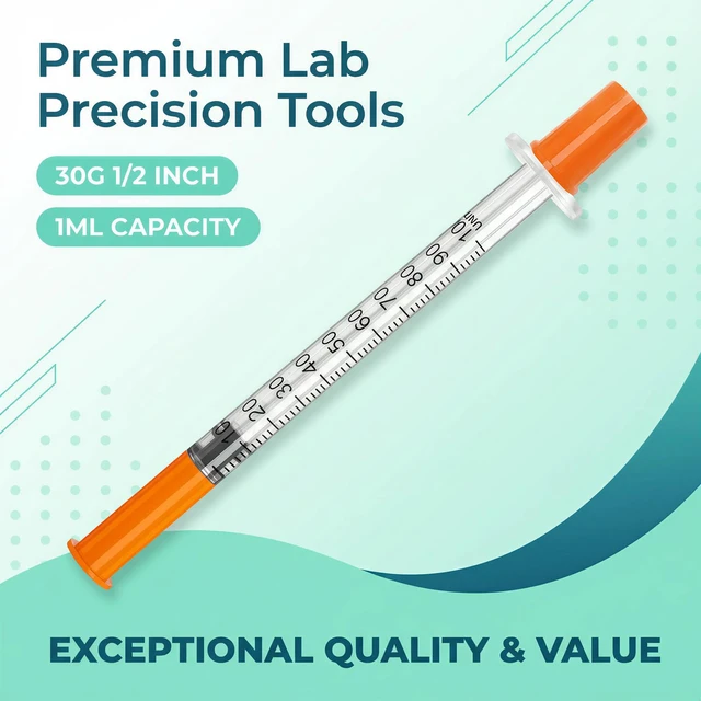 Alt view image 2 of 6 - 1ml 30G 1/2"(12.7mm), Syrings Individually Wrapped, Pack of 25