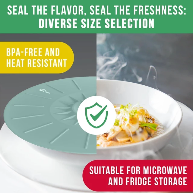 Alt view image 4 of 7 - Microwave Cover Silicone Lids - Set of 11 Pieces - Suction Covers for Pots, Pans, Bowls, Cups, Skillets - Splatter Protection - Easy Food Storage - BPA Free