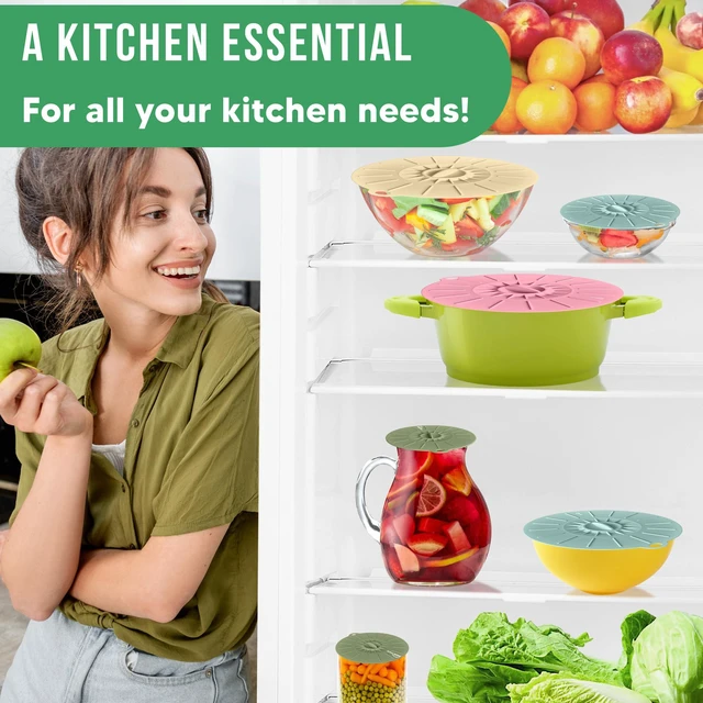 Alt view image 3 of 7 - Microwave Cover Silicone Lids - Set of 11 Pieces - Suction Covers for Pots, Pans, Bowls, Cups, Skillets - Splatter Protection - Easy Food Storage - BPA Free