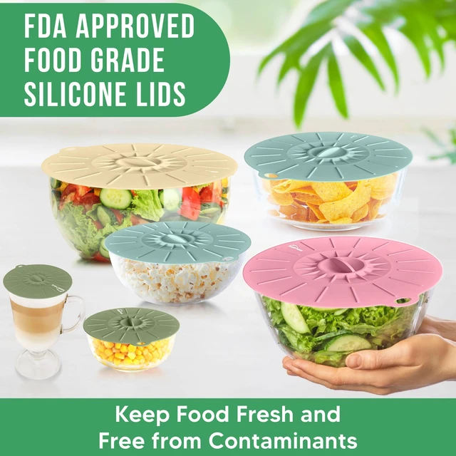 Alt view image 5 of 7 - Microwave Cover Silicone Lids - Set of 11 Pieces - Suction Covers for Pots, Pans, Bowls, Cups, Skillets - Splatter Protection - Easy Food Storage - BPA Free