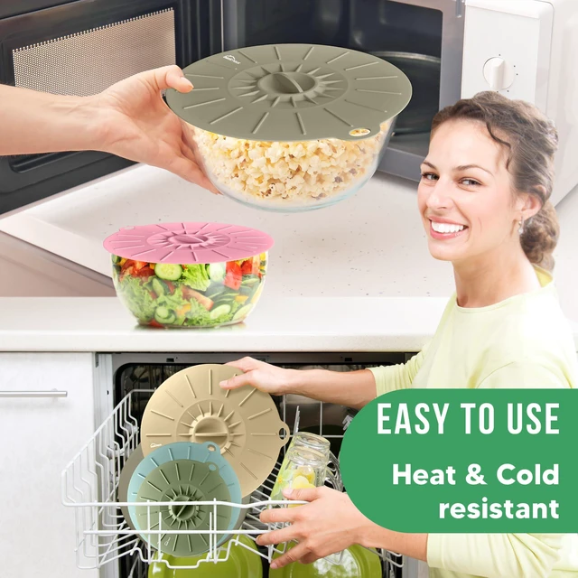 Alt view image 6 of 7 - Microwave Cover Silicone Lids - Set of 11 Pieces - Suction Covers for Pots, Pans, Bowls, Cups, Skillets - Splatter Protection - Easy Food Storage - BPA Free