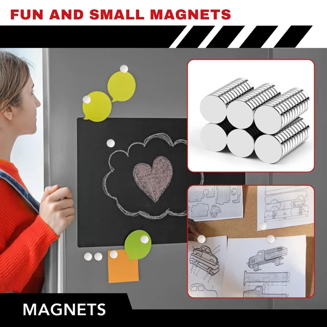 Alt view image 6 of 7 - 60Pcs Rare Earth Magnets Heavy Duty, 12x3mm Small Strong Magnet Multi-Use Mini Round Neodymium Magnet Tiny Circle Fridge Magnets for Classroom, Office, DIY, Whiteboard