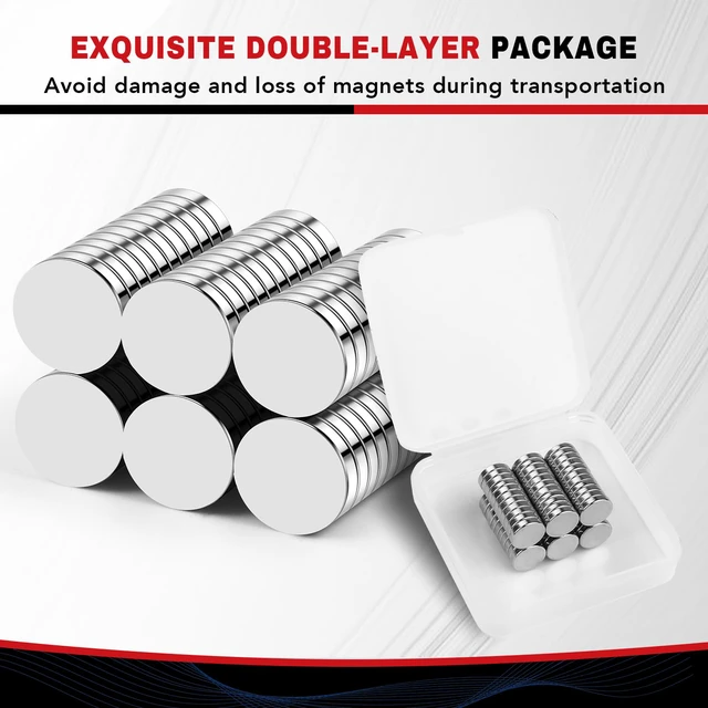 Alt view image 4 of 7 - 60Pcs Rare Earth Magnets Heavy Duty, 12x3mm Small Strong Magnet Multi-Use Mini Round Neodymium Magnet Tiny Circle Fridge Magnets for Classroom, Office, DIY, Whiteboard