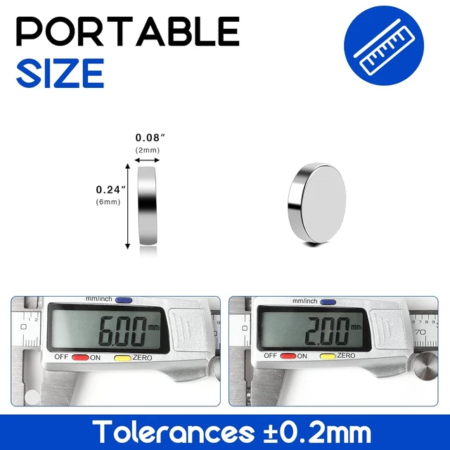 Alt view image 2 of 7 - 320Pcs Small Neodymium Magnets, 6x2mm Small Rare Earth Magnet Mini Magnets for Whiteboard, Office, School, STEM Measurement Kit, 3D Printing, Science Experiments