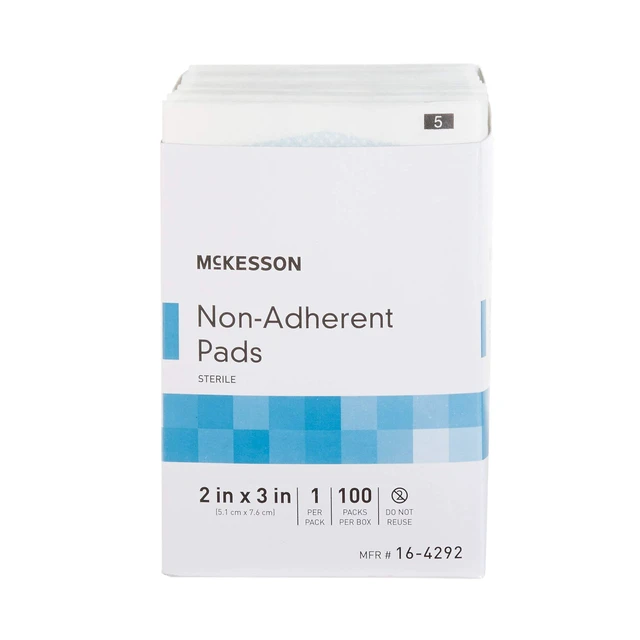 Alt view image 7 of 7 - Non-Adherent Pads for Wounds, 2 x 3 in, 1200 ct Highly Absorbent, Painless Removal, Individually Wrapped, Nylon/Polyester