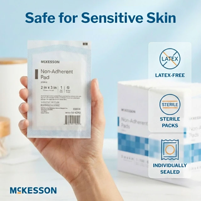 Alt view image 5 of 7 - Non-Adherent Pads for Wounds, 2 x 3 in, 1200 ct Highly Absorbent, Painless Removal, Individually Wrapped, Nylon/Polyester