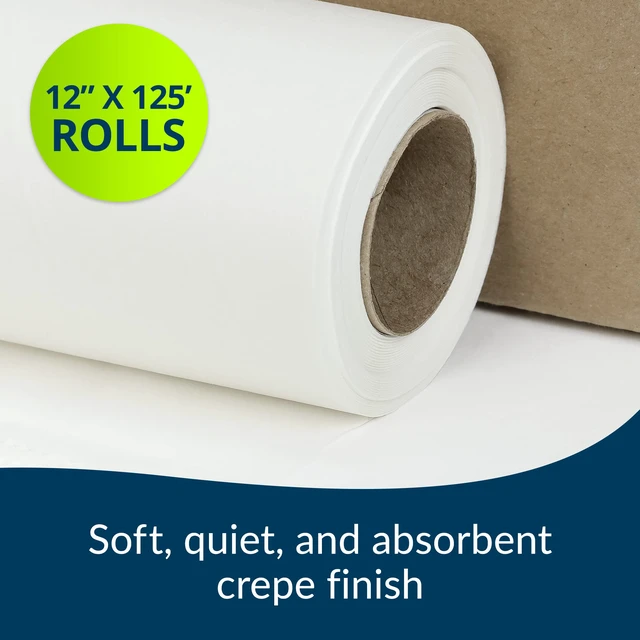 Alt view image 3 of 7 - 612 Avalon Single-Use Chiropractic Headrest Paper Roll, White, 12 x 125 (Pack of 12) Premium Crepe Paper Hygienic Barrier for Chiropractic Offices & More Medical Supplies