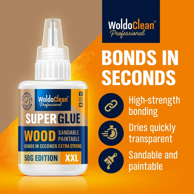 Alt view image 2 of 7 - Super Glue for Wood 50g Extra Strong Gel - Wood Adhesive Fills fine cracks and gaps, water resistant and sandable when cured