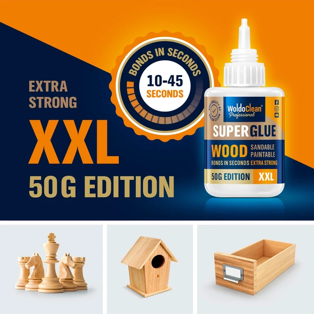 Alt view image 4 of 7 - Super Glue for Wood 50g Extra Strong Gel - Wood Adhesive Fills fine cracks and gaps, water resistant and sandable when cured