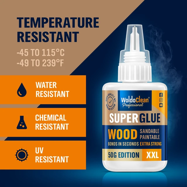Alt view image 5 of 7 - Super Glue for Wood 50g Extra Strong Gel - Wood Adhesive Fills fine cracks and gaps, water resistant and sandable when cured