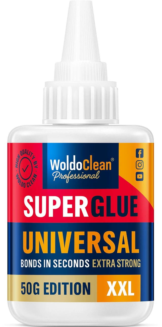 Main image of Super Glue All-Purpose Liquid 50g - Fast Drying Clear CA Adhesive for Metal, Plastic, Wood, Ceramic, Glass & DIY Repairs