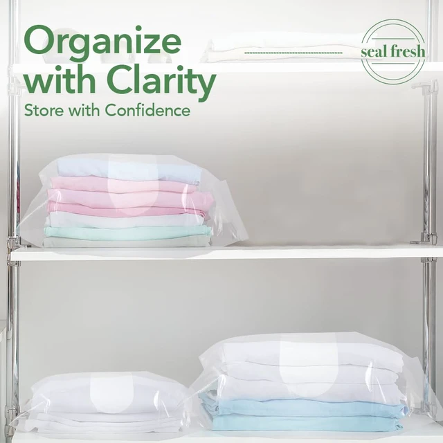 Alt view image 7 of 7 - 5 Gallon Large Plastic Storage Bags 18" x 24" (60 Count) Reusable XXL Extra Large Clear Jumbo Zip Bags with Sealable Zipper Top For Clothes, Travel, Moving
