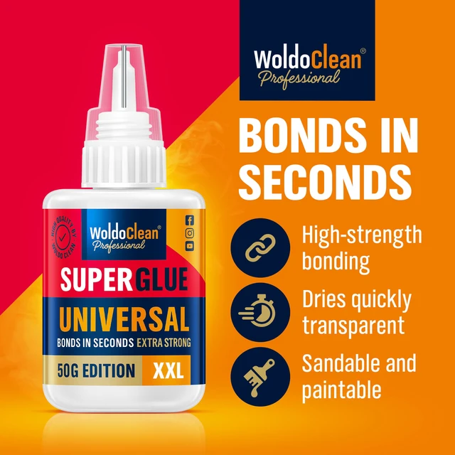 Alt view image 2 of 7 - Super Glue All-Purpose Liquid 50g - Fast Drying Clear CA Adhesive for Metal, Plastic, Wood, Ceramic, Glass & DIY Repairs