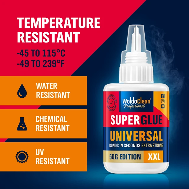 Alt view image 5 of 7 - Super Glue All-Purpose Liquid 50g - Fast Drying Clear CA Adhesive for Metal, Plastic, Wood, Ceramic, Glass & DIY Repairs